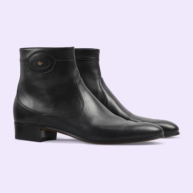 Giày Gucci Ankle Boot With Double G Nam Đen