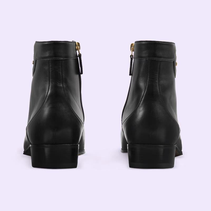 Giày Gucci Ankle Boot With Double G Nam Đen