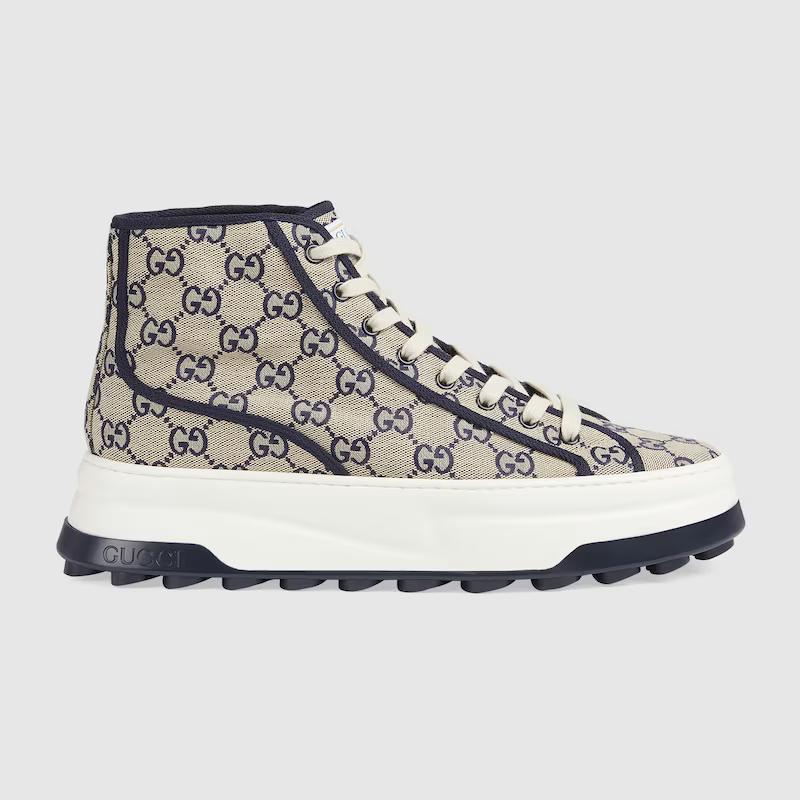 Giày Gucci Gg High Top Sneaker Nam Be Xanh