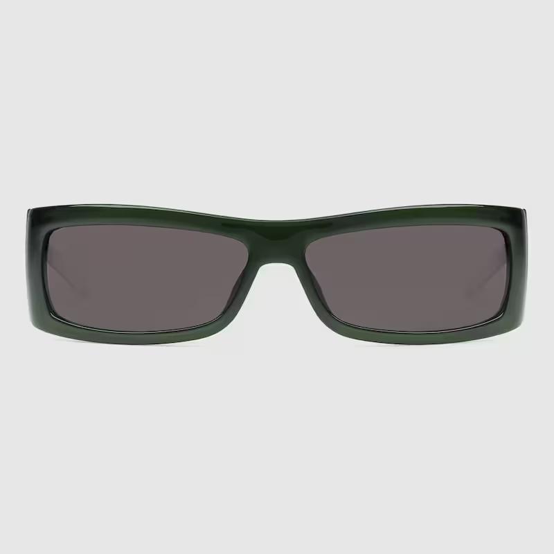 Kính Râm Gucci Nam Rectangular Frame Sunglasses Xanh