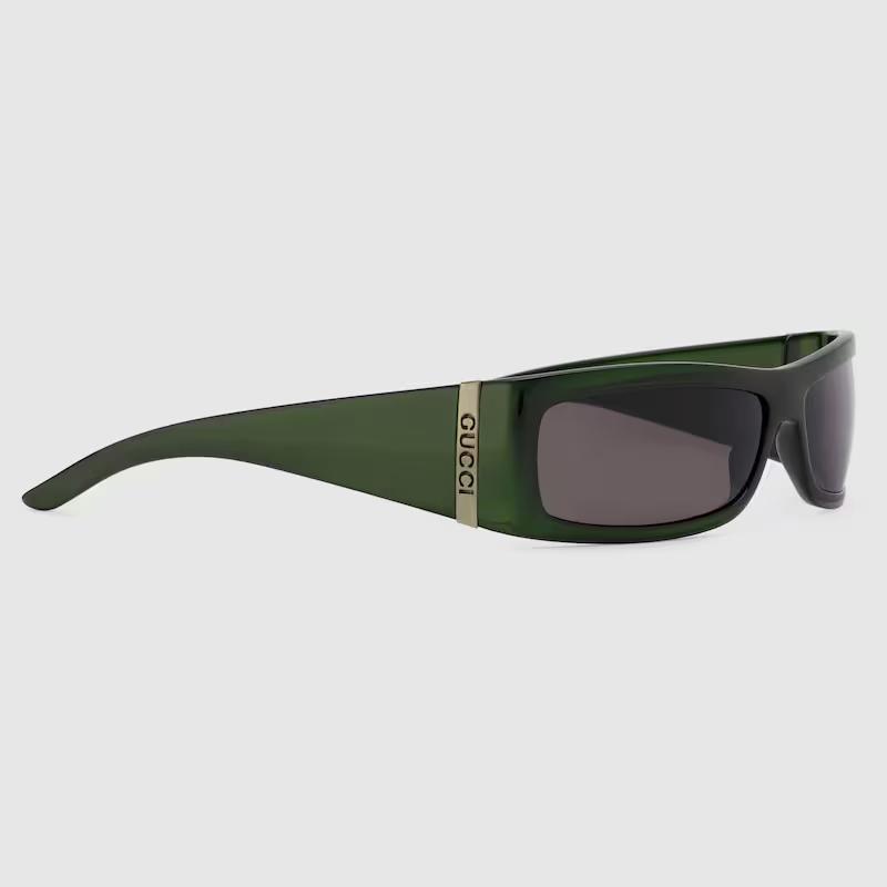 Kính Râm Gucci Nam Rectangular Frame Sunglasses Xanh