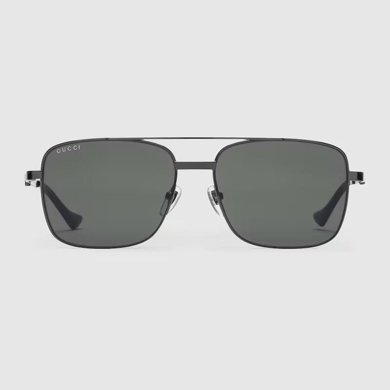 Kính Râm Gucci Nam Square Frame Sunglasses Xám