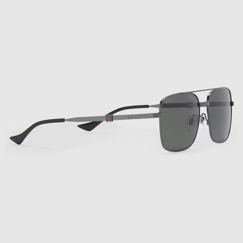 Kính Râm Gucci Nam Square Frame Sunglasses Xám