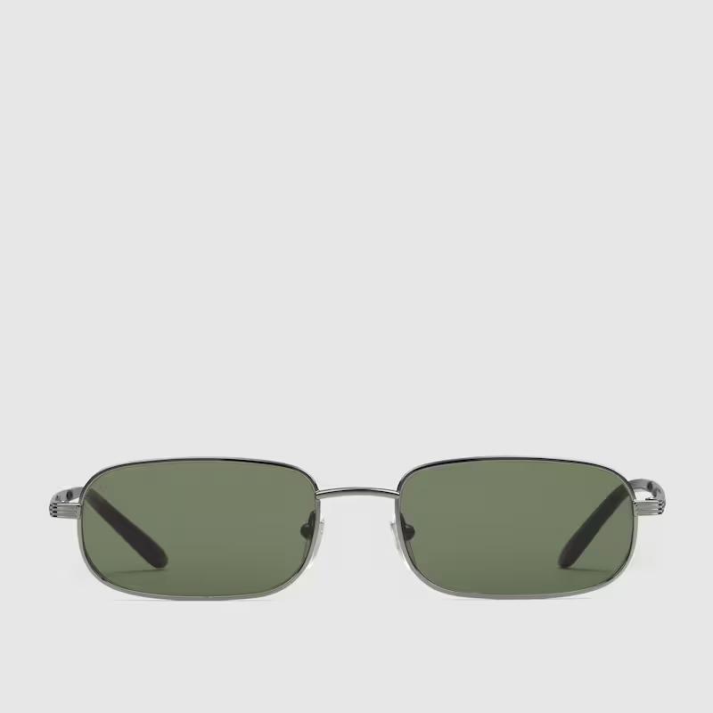 Kính Râm Gucci Nam Rectangular Frame Sunglasses Ruthenium-Toned