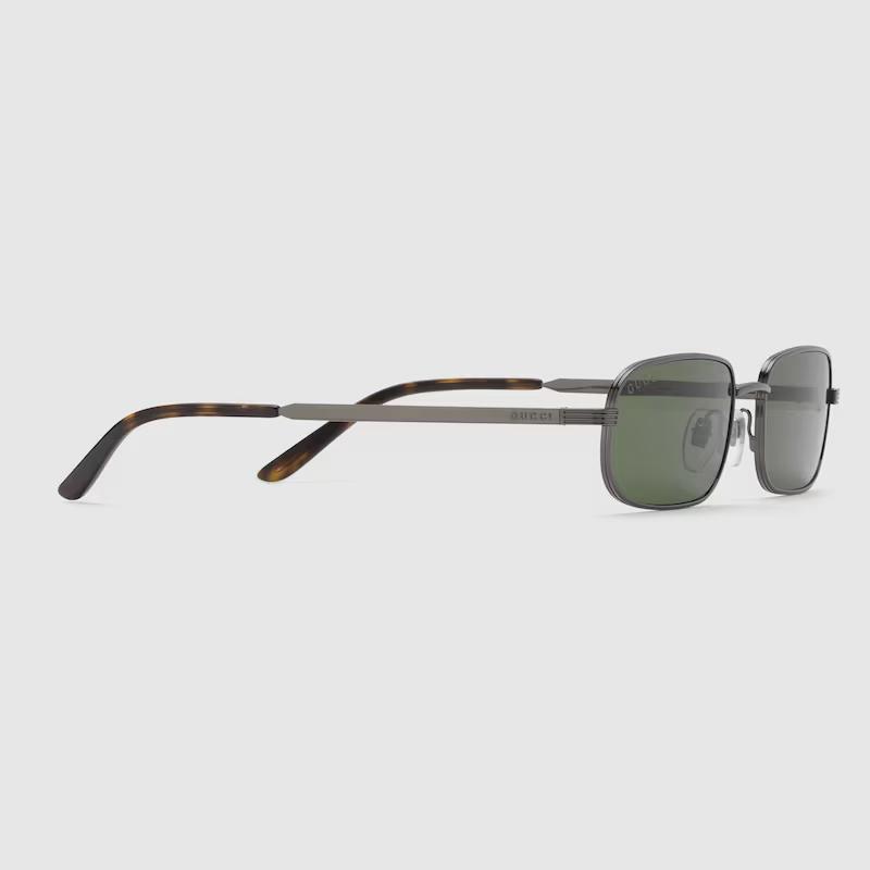 Kính Râm Gucci Nam Rectangular Frame Sunglasses Ruthenium-Toned