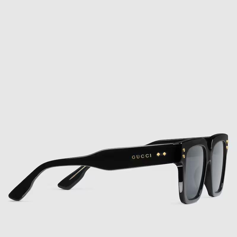 Kính Gucci Rectangular Frame Sunglasses Solid Grey Lens Nam