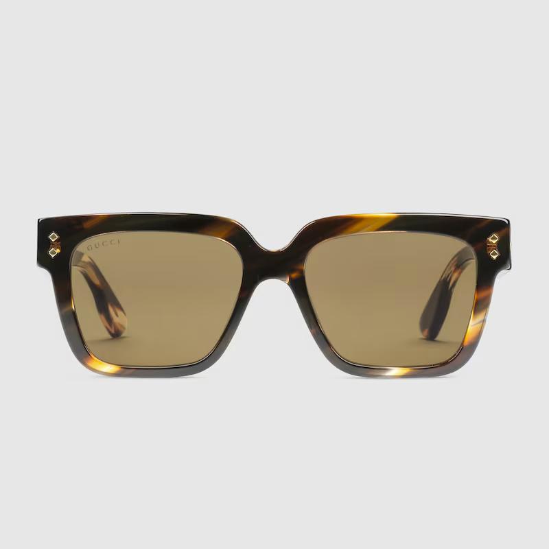 Kính Gucci Square-Frame Sunglasses Nam Nâu