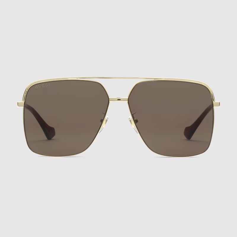 Kính Gucci Specialized Fit Navigator Sunglasses Nam Vàng