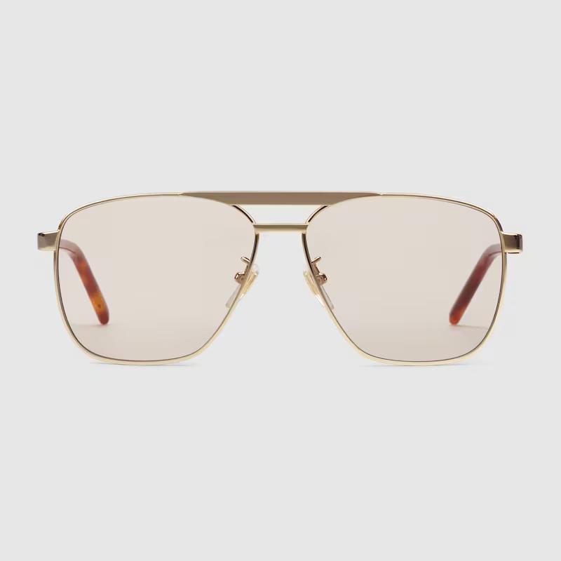 Kính Gucci Navigator-Frame Sunglasses Nam Vàng