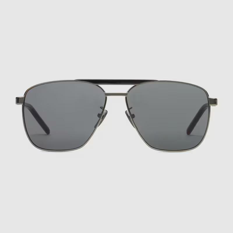 Kính Gucci Navigator-Frame Sunglasses Nam Xám