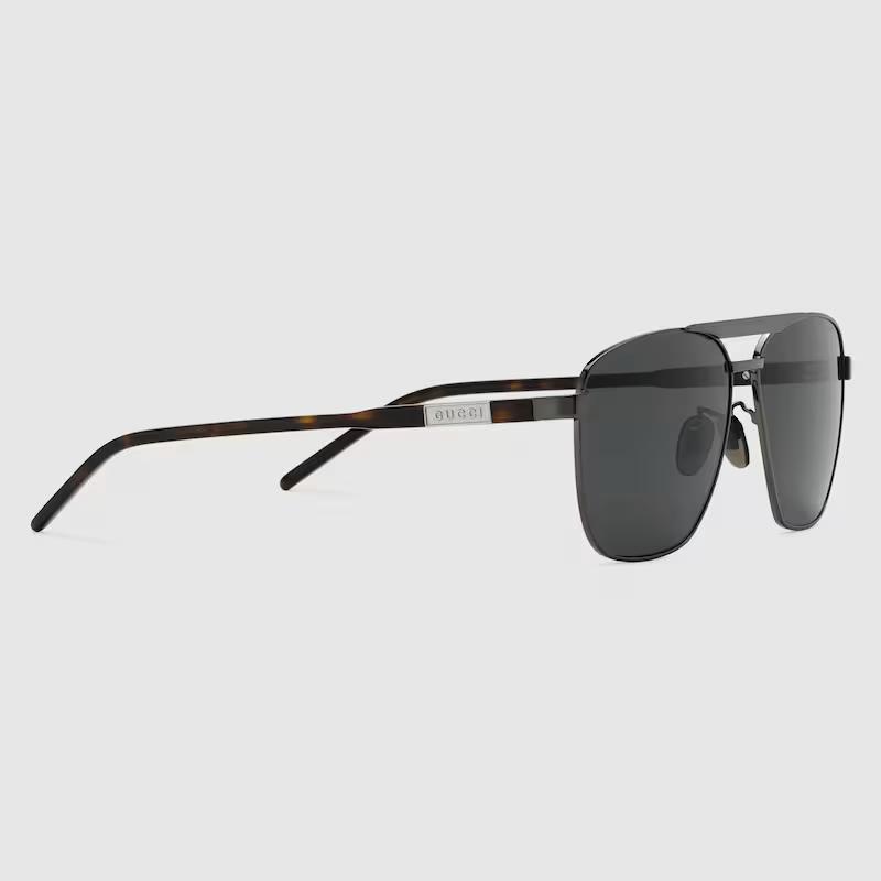 Kính Gucci Navigator-Frame Sunglasses Nam Xám