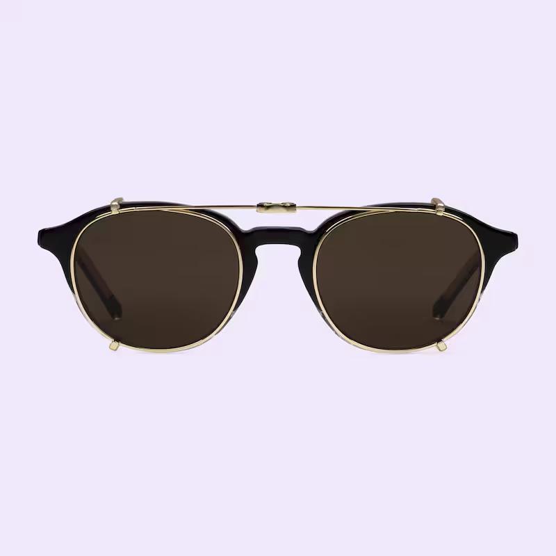 Kính Gucci Round Sunglasses Nam Đen