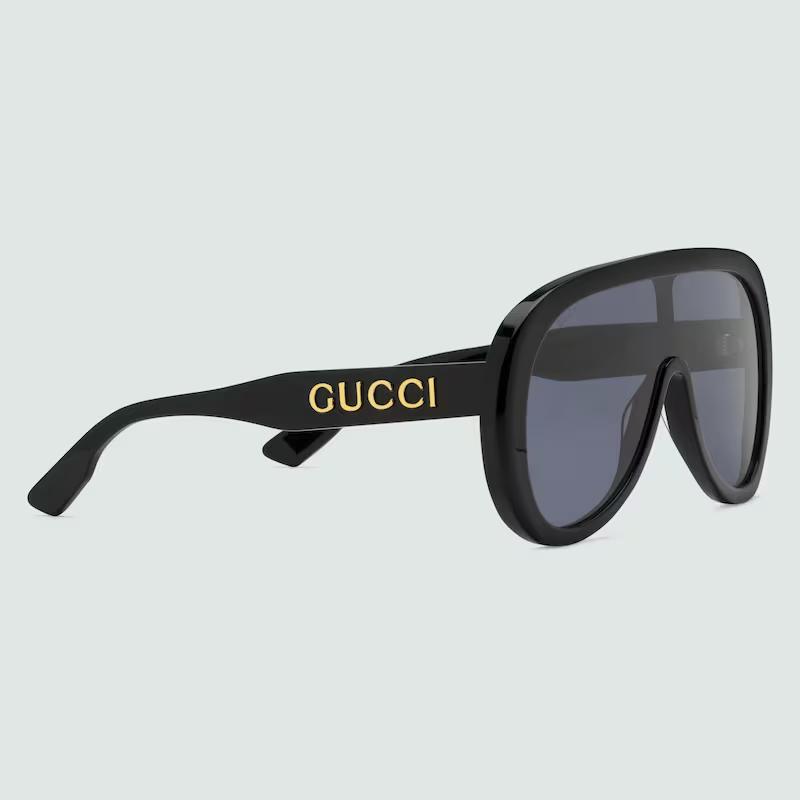 Kính Gucci Nam Oversize Mask Sunglasses Xanh Đen