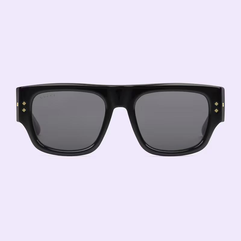 Kính Gucci Square-Frame Sunglasses Nam Đen Xám