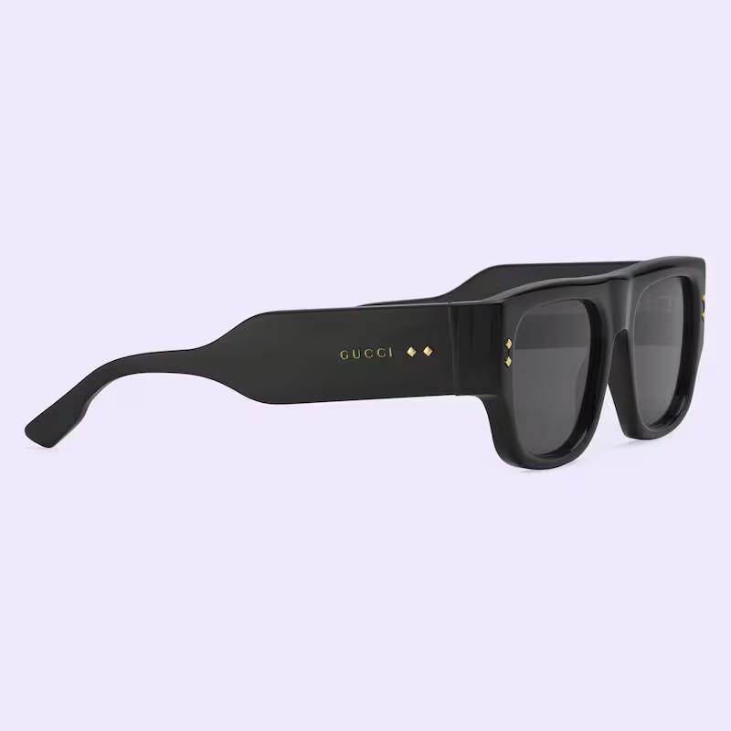 Kính Gucci Square-Frame Sunglasses Nam Đen Xám