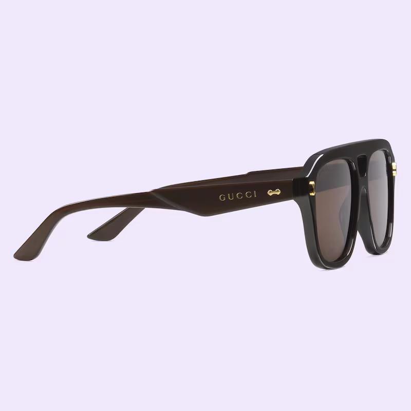 Kính Gucci Nam Aviator Sunglasses Solid Brown Lens