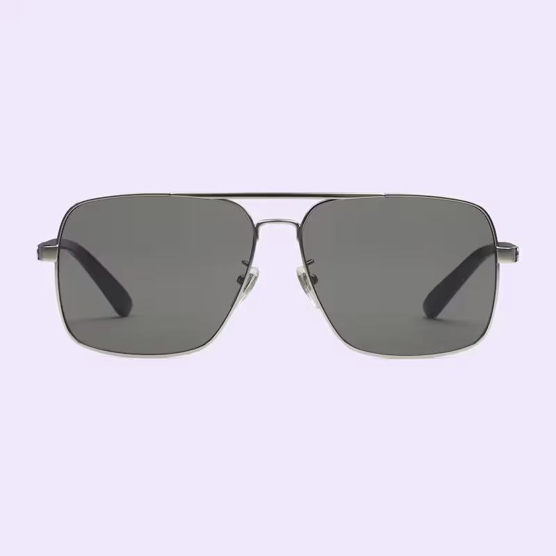 Kính Gucci Navigator Frame Sunglasses Nam Đen Xám