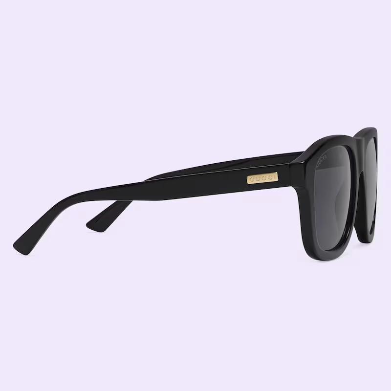 Kính Gucci Nam Square Frame Sunglasses Grey Lens