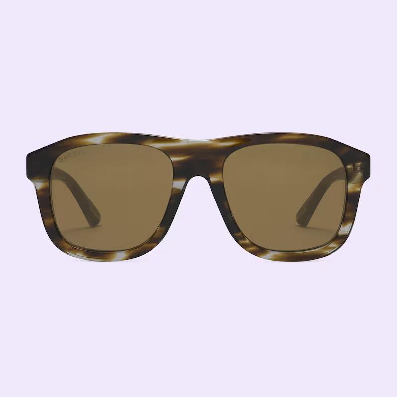 Kính Gucci Nam Square Frame Sunglasses Brown Lens