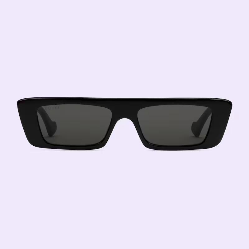 Kính Gucci Rectangular Sunglasses Nam Đen Xám