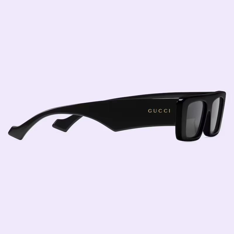 Kính Gucci Rectangular Sunglasses Nam Đen Xám