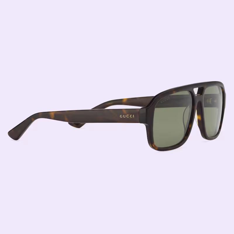 Kính Gucci Nam Aviator Frame Sunglasses Nâu Đậm