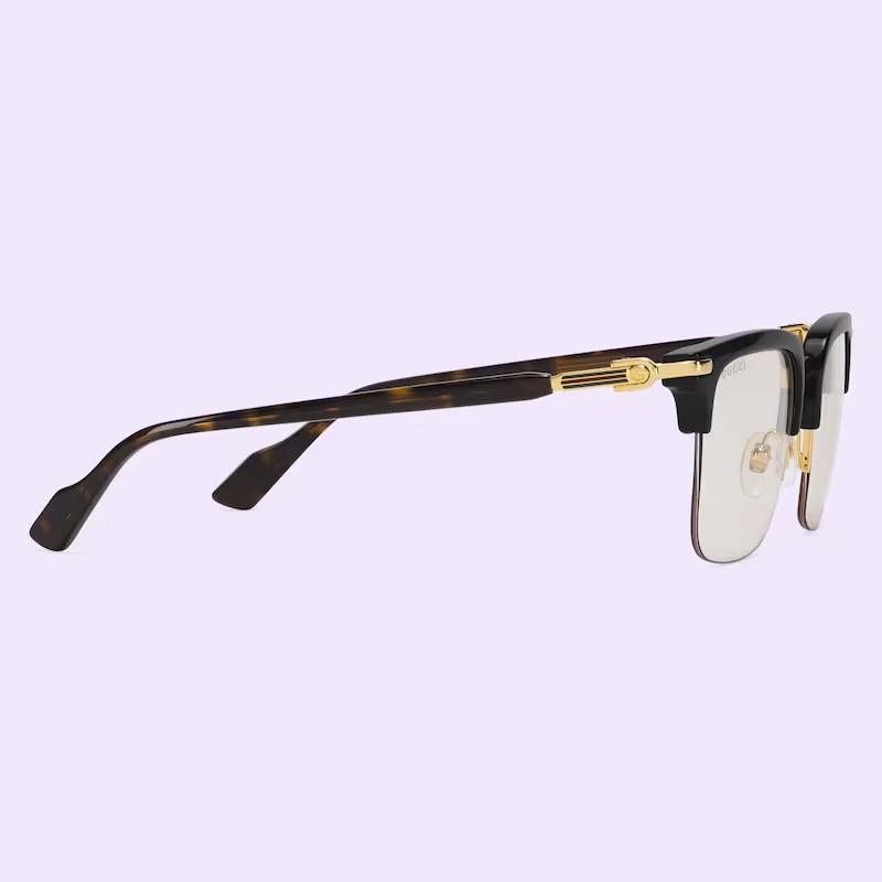 Kính Gucci Rectangular Sunglasses Nam Đen