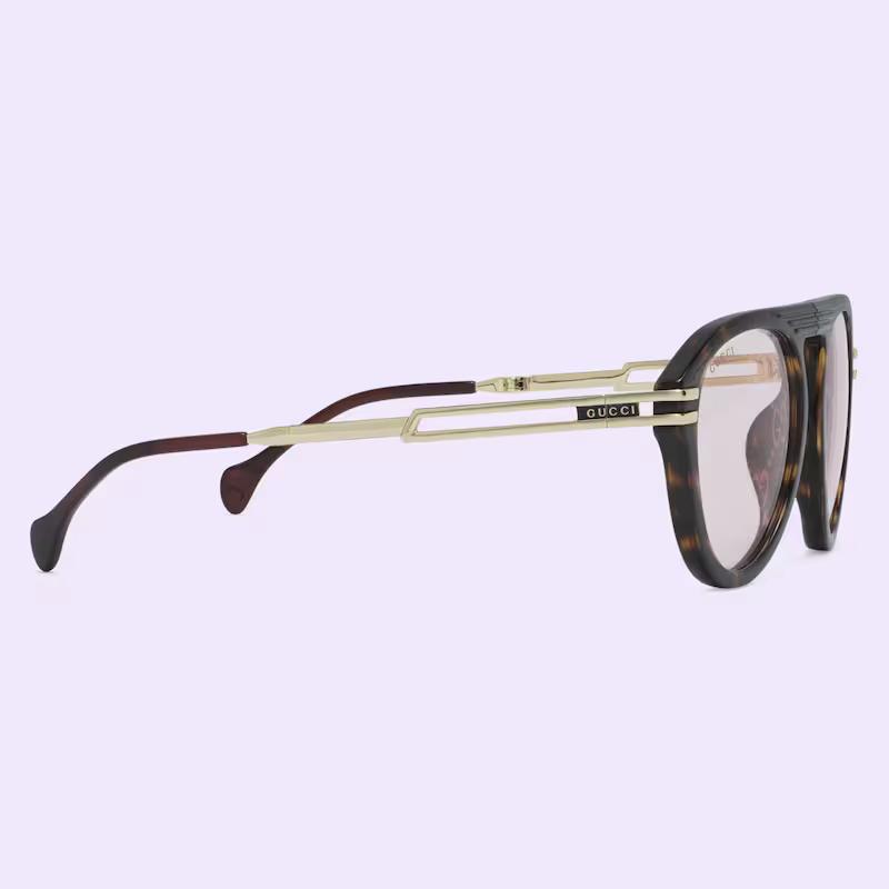 Kính Gucci Nam Specialized Fit Round Sunglasses Nâu Đậm