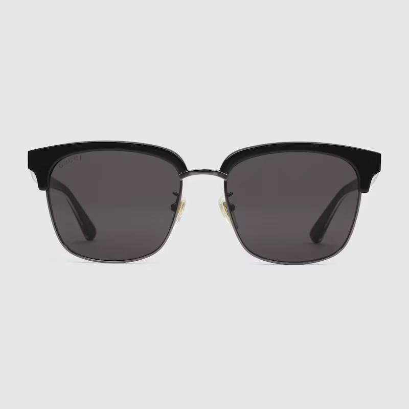 Kính Gucci Rectangular-Frame Metal Sunglasses Nam