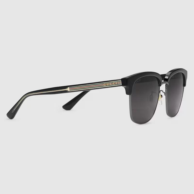 Kính Gucci Rectangular-Frame Metal Sunglasses Nam