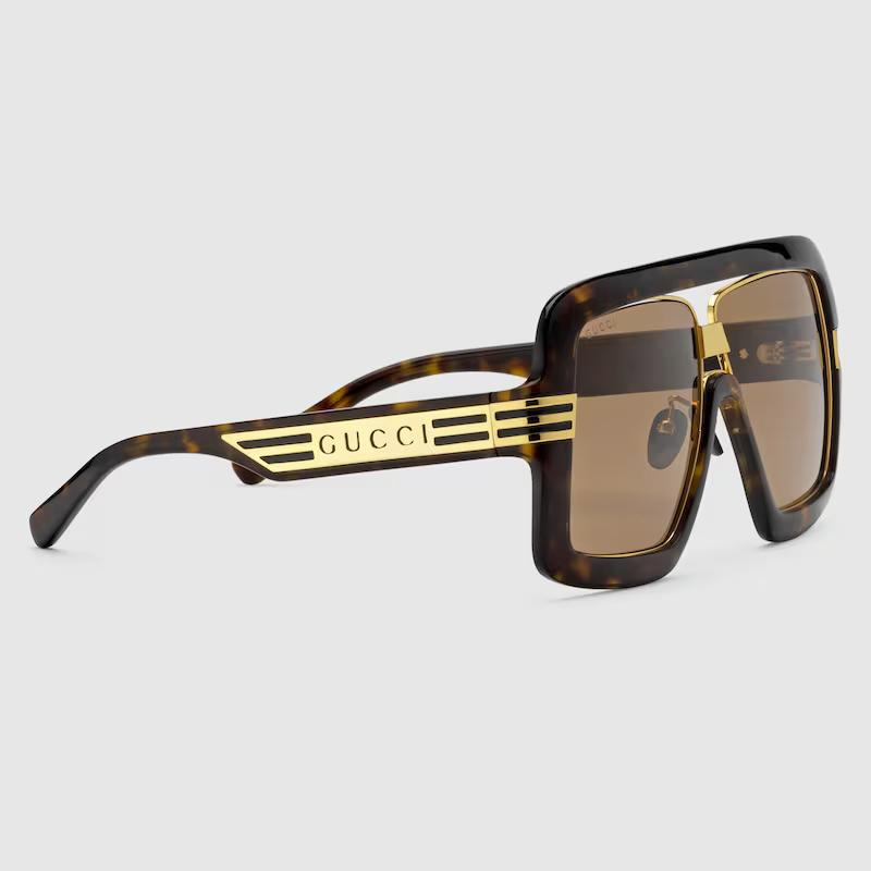 Kính Gucci Square-Frame Sunglasses Nam Nâu Vàng