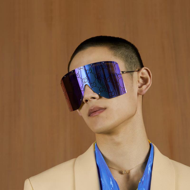 Kính Gucci Mask-Shaped Sunglasses Nam