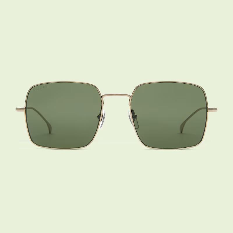 Kính Gucci Square Frame Sunglases Green Lens Nam