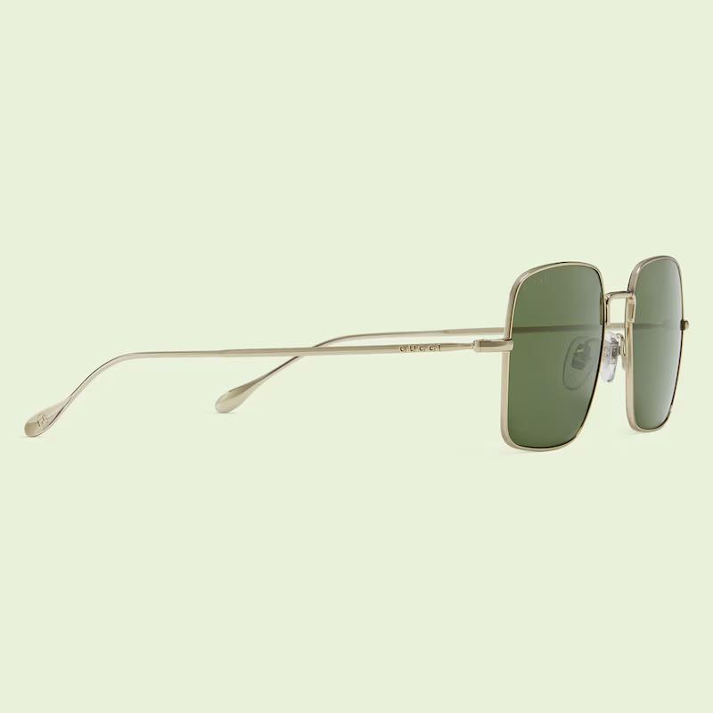 Kính Gucci Square Frame Sunglases Green Lens Nam