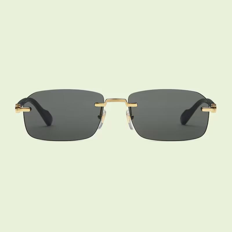 Kính Gucci Rectangular Frame Sunglasses Grey Lens Nam