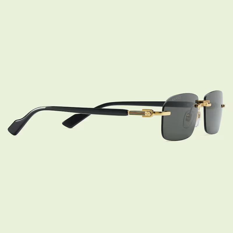 Kính Gucci Rectangular Frame Sunglasses Grey Lens Nam