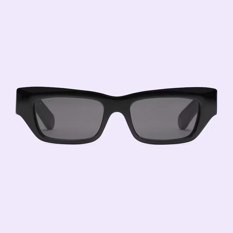 Kính Gucci Rectangular-Frame Sunglasses Black Acetate Nam