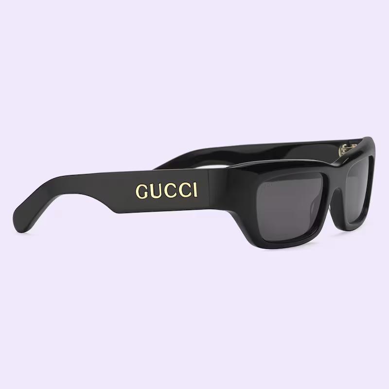 Kính Gucci Rectangular-Frame Sunglasses Black Acetate Nam