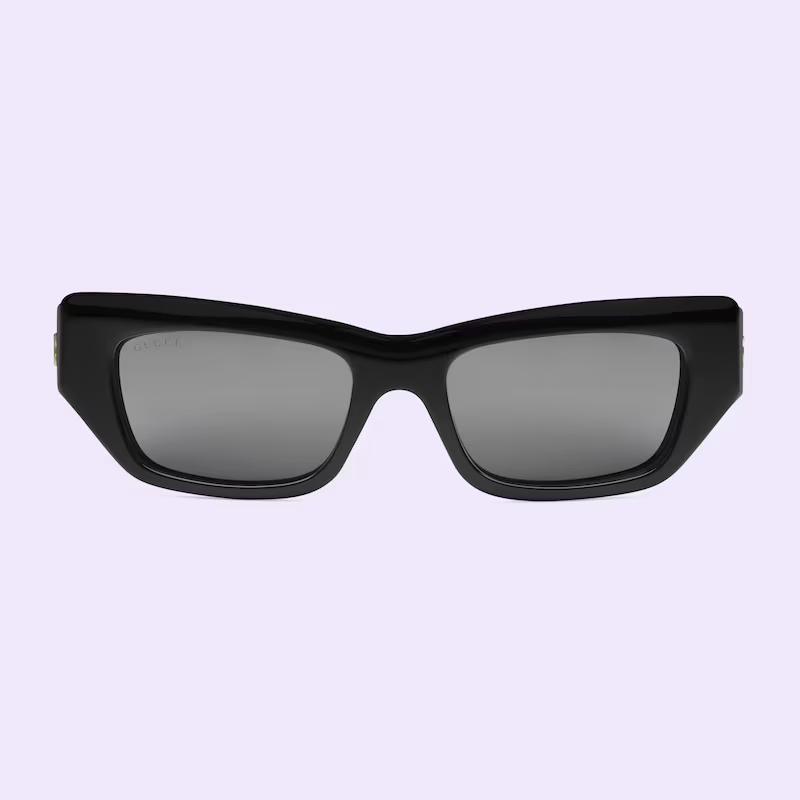 Kính Gucci Rectangular-Frame Sunglasses Nam Đen