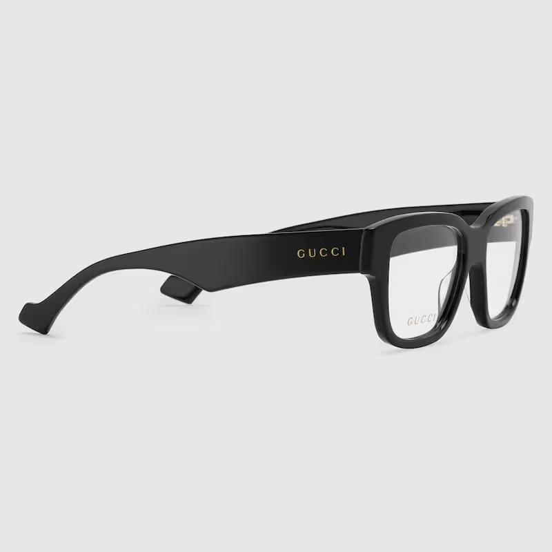 Kính Gucci Rectangular Optical Frame Nam Đen