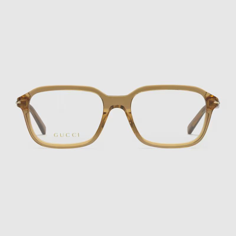 Kính Gucci Square Optical Frame Nam Nâu