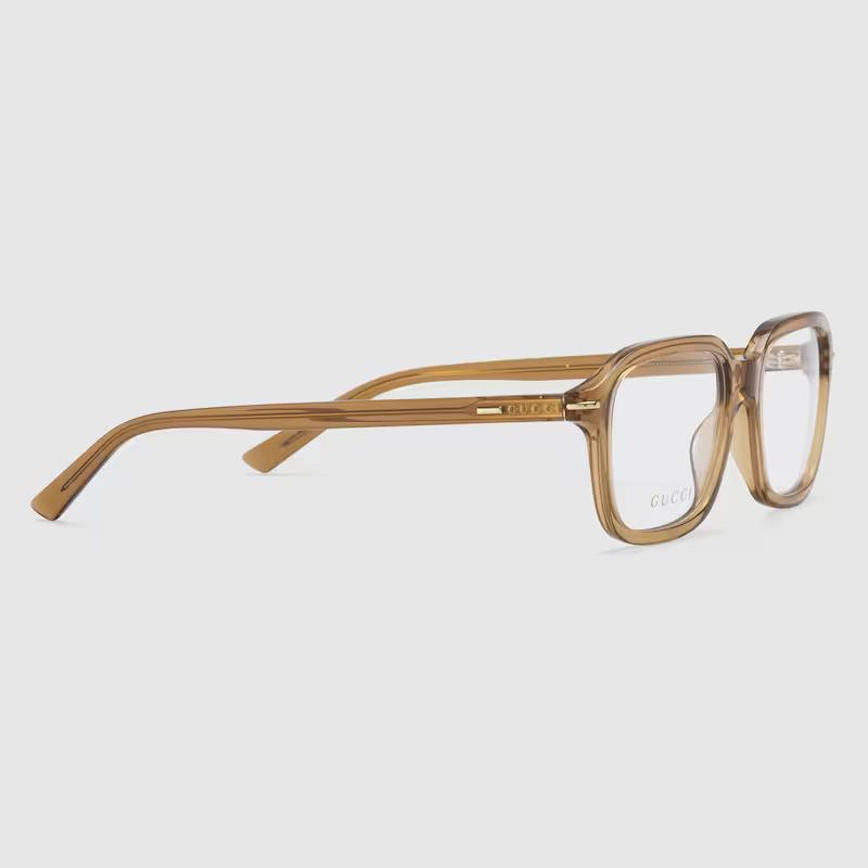 Kính Gucci Square Optical Frame Nam Nâu