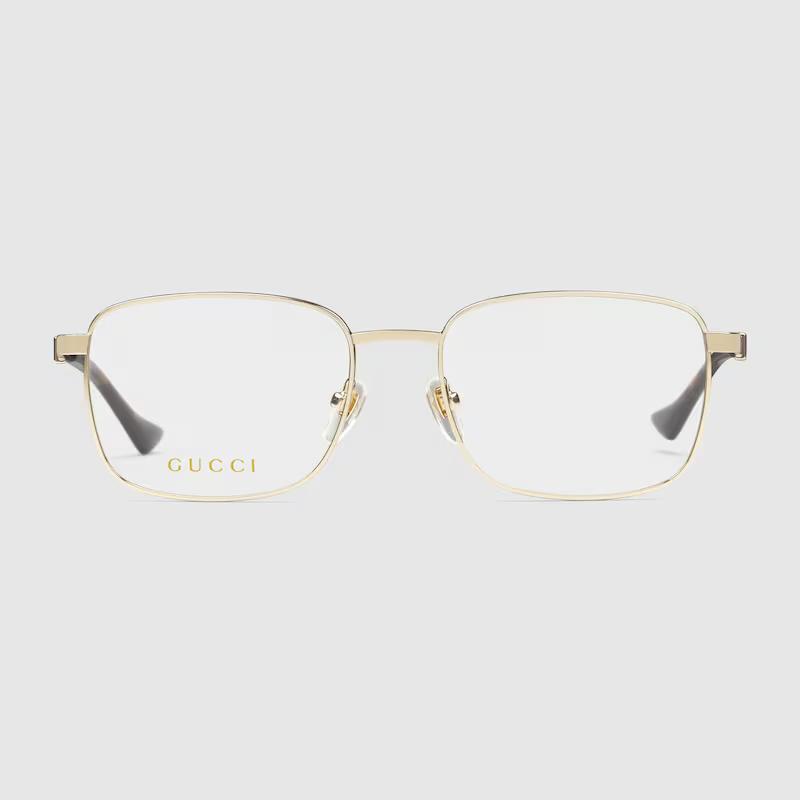 Kính Gucci Square Optical Frame Nam Vàng