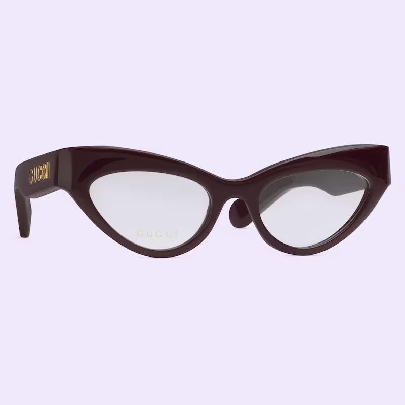 Kính Gucci Cat Eye Optical Frame Nam Đỏ Đô