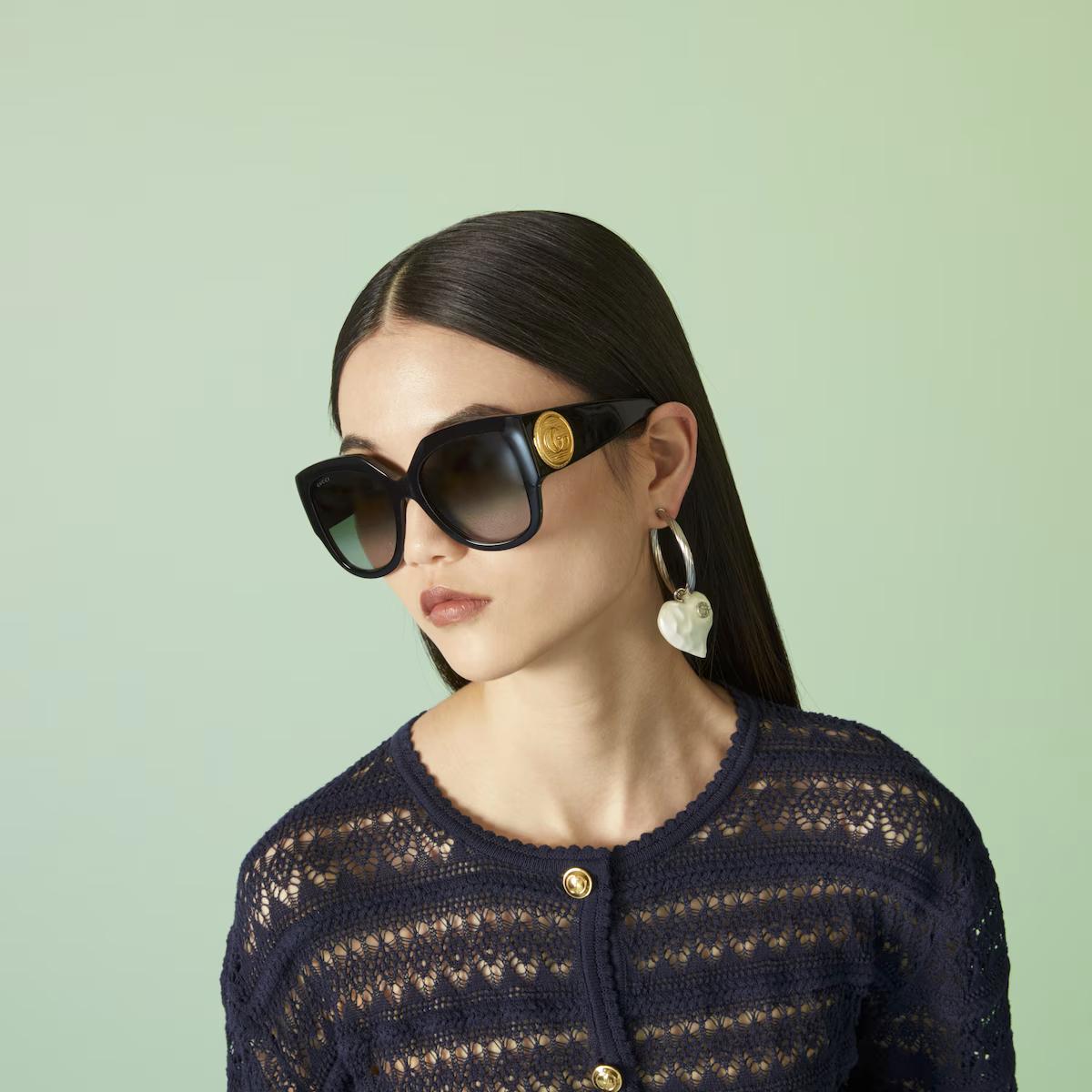 Kính Gucci Square Frame Sunglasses Nữ Đen