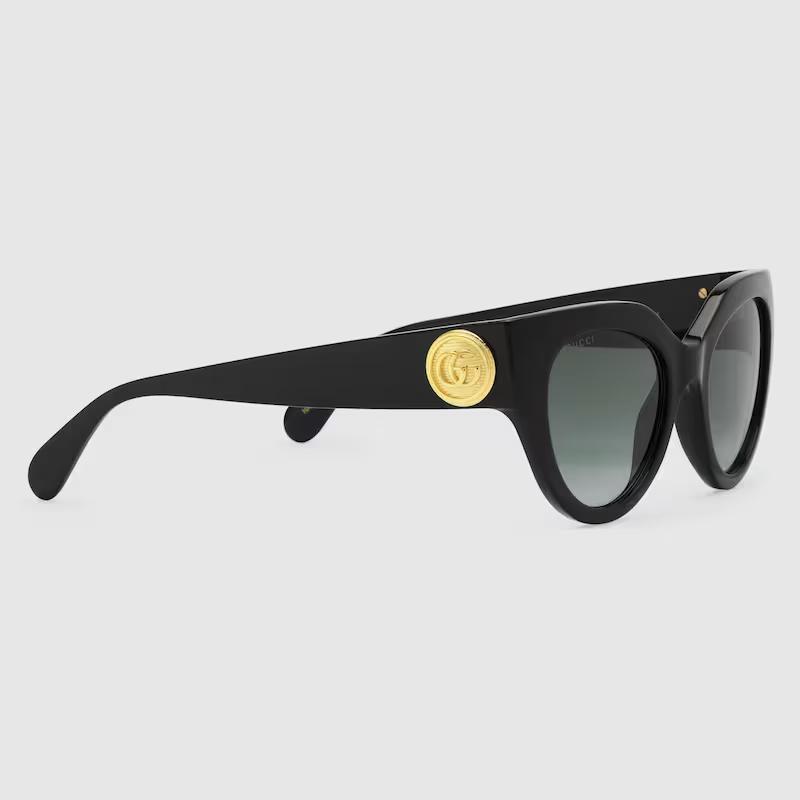 Kính Gucci Cat-Eye Frame Sunglasses Nữ Đen Vàng