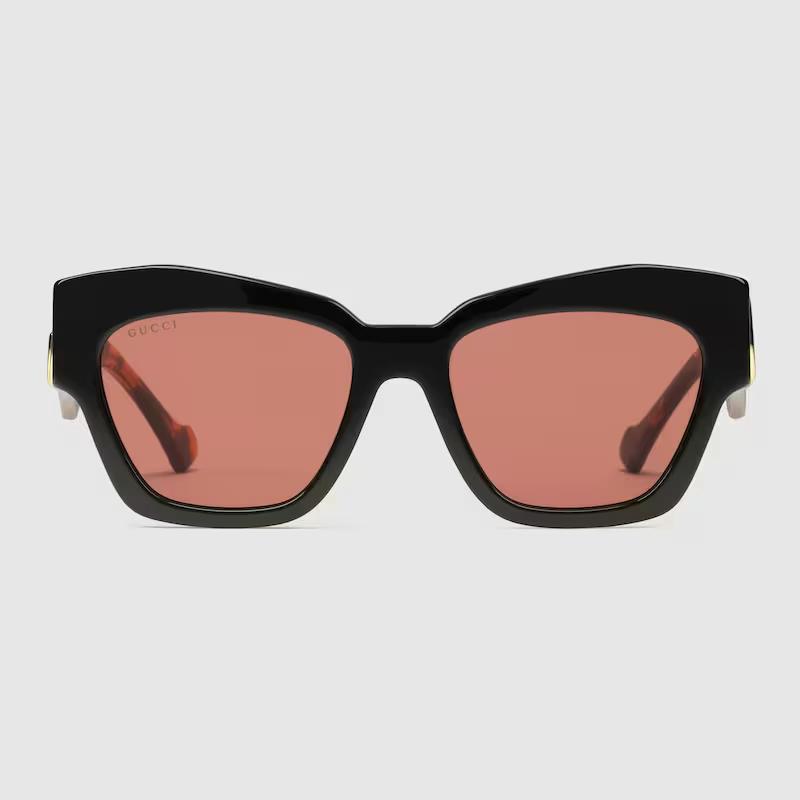 Kính Gucci Cat-Eye Frame Sunglasses Nữ Đen Đỏ