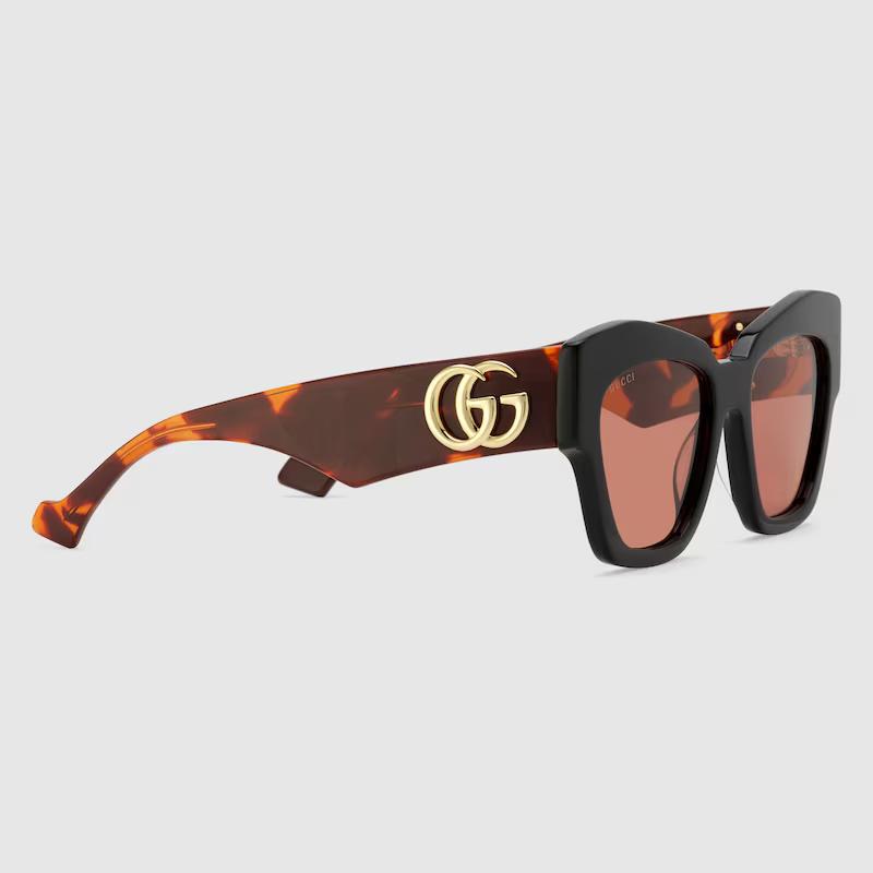 Kính Gucci Cat-Eye Frame Sunglasses Nữ Đen Đỏ