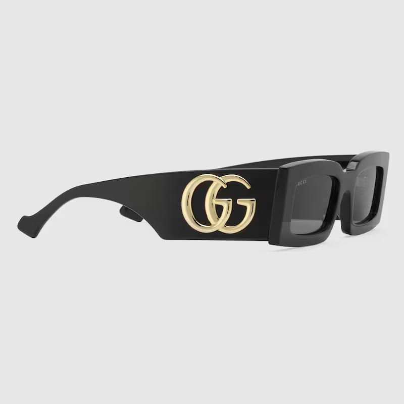 Kính Gucci Rectangular Frame Sunglasses Nữ Đen