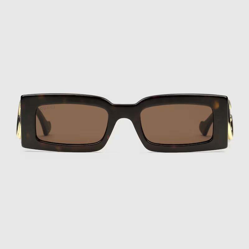 Kính Gucci Rectangular Frame Sunglasses Nữ Nâu